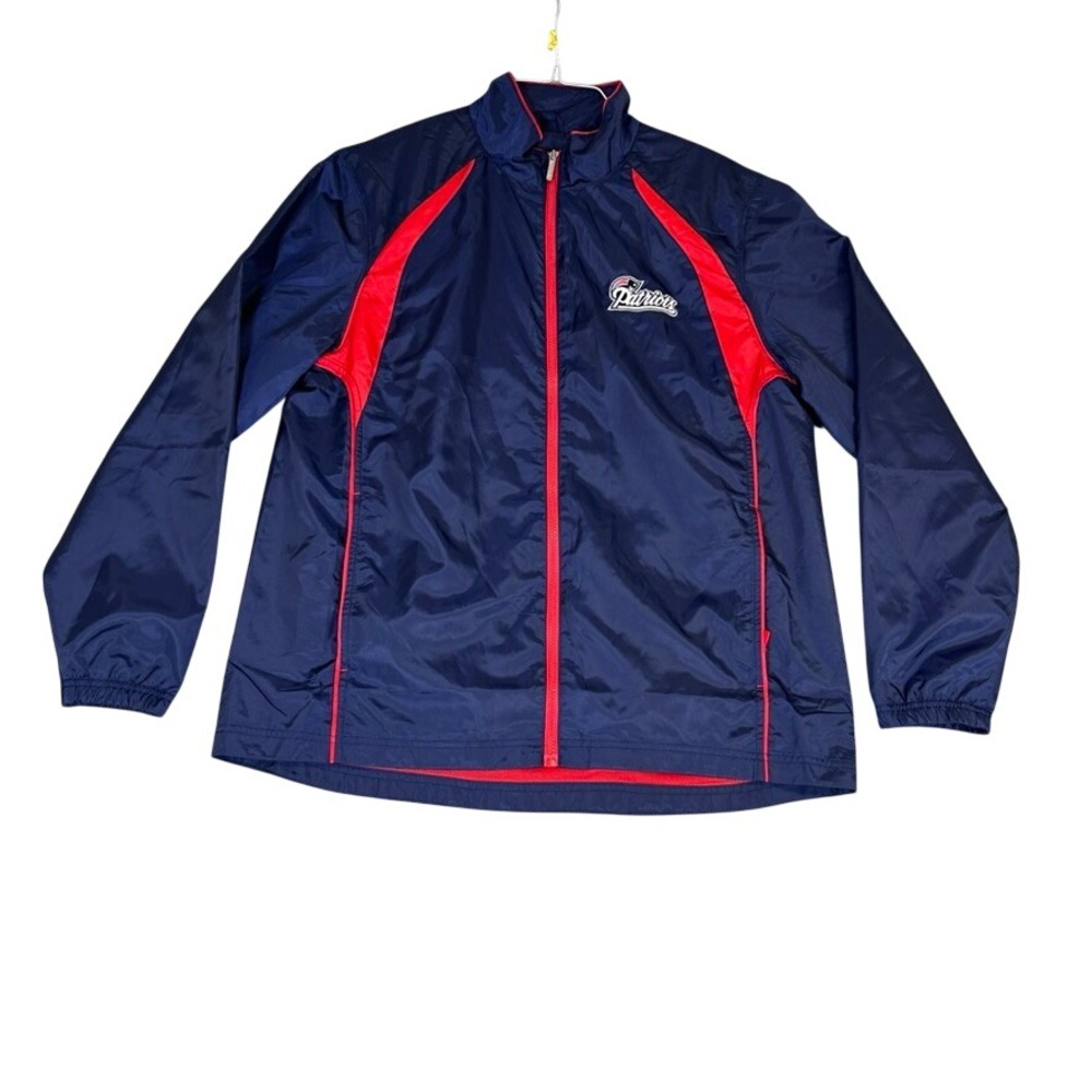 NFL Team Apparel New England Patriots Windbreaker Jacket Navy Red Mens Large